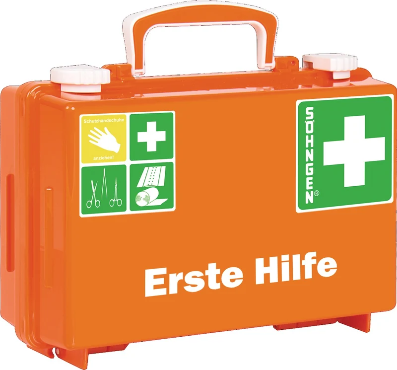 SÖHNGEN Erste Hilfe Koffer klein QUICK-CD DIN 13157-2021 orange – mobil & stationär