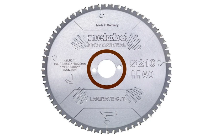 Metabo Kreissägeblatt laminate cut professional 216 x 2,4 x 30 mm Z60 FZ/TZ für Laminat