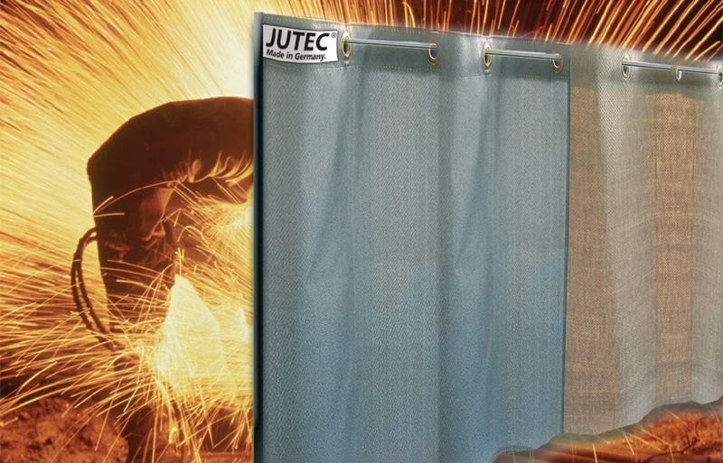 JUTEC Schweißvorhang SV 1418BW – 1400 x 1800 mm, Baumwollsegeltuch, bis 200 °C, oliv