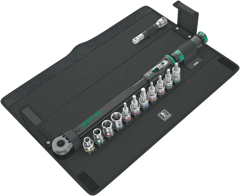 WERA Drehmomentschlüsselset Click-Torque C 3 Set 1, 13-teilig, 40-200 Nm, 1/2 Zoll, Radmontageset