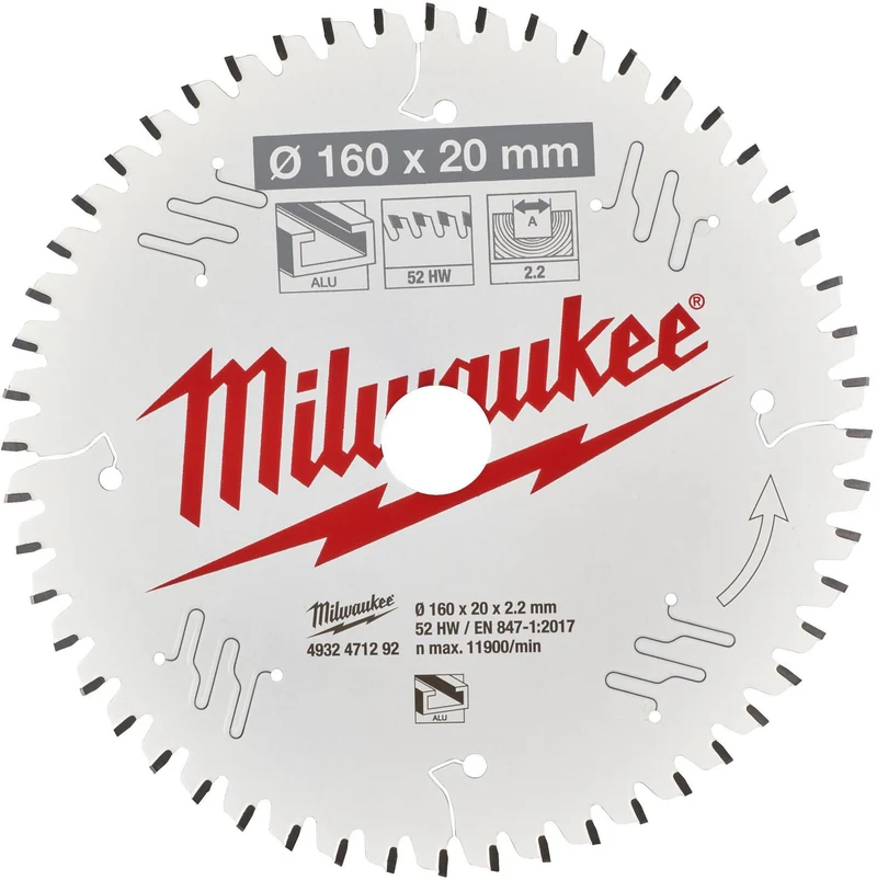 MILWAUKEE Kreissägeblatt 160 mm Z52 TF – THIN KERF für Akku-Handkreissägen
