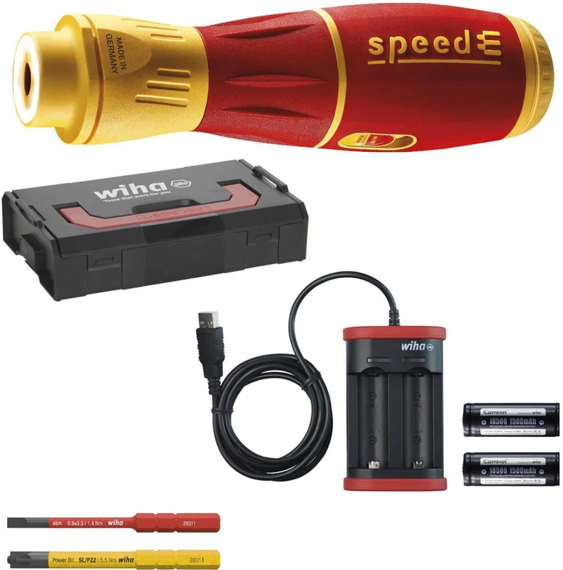 Wiha speedE® II electric Schraubendreher-Set 6-tlg. VDE Akku Schlitz/PZD