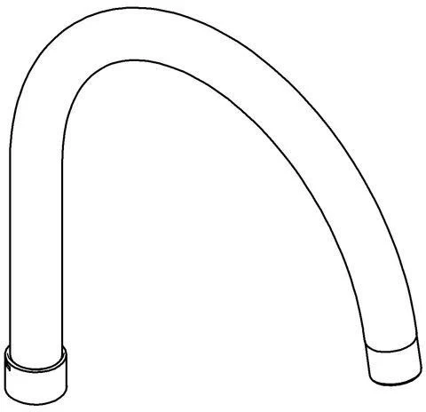 GROHE Auslauf 13310 Chrom – Drehbarer C-Auslauf aus Messing mit Schaumstrahldüse