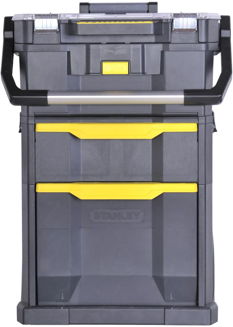 STANLEY Rollende Werkstatt – Mobiler Werkzeugkoffer mit Teleskopgriff, 560x382x764 mm