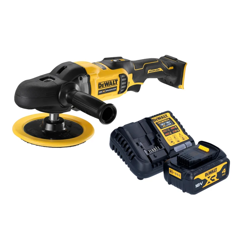 DeWalt DCM 849 M1 Akku Exzenter Poliermaschine 18 V 180 mm Brushless + 1x Akku 4,0 Ah + Ladegerät