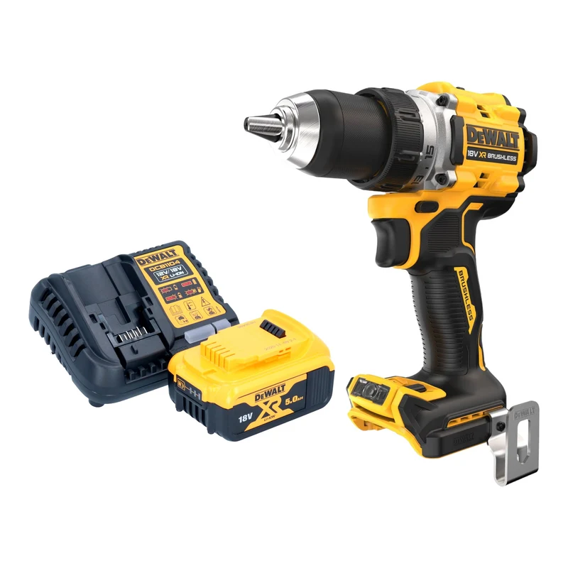 DeWalt DCD 800 P1 Akku Bohrschrauber 18 V 90 Nm Brushless + 1x Akku 5,0 Ah + Ladegerät