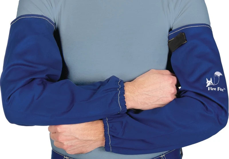 WELDAS Schweißerschutzärmel Fire Fox™ 52 cm blau – Flammenhemmend, EN ISO 11611