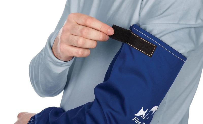 WELDAS Schweißerschutzärmel Fire Fox™ 52 cm blau – Flammenhemmend, EN ISO 11611