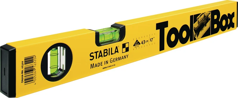 STABILA Wasserwaage Toolbox 43 cm Aluminium gelb ± 0,5 mm/m – Präzision für Profis