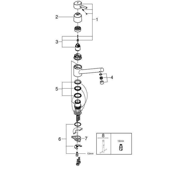 GROHE Concetto Spültisch-Einhandmischer mit flachem Auslauf, Chrom, SilkMove-Technologie