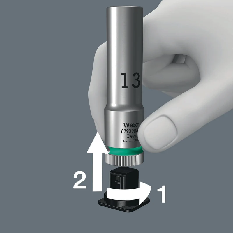 WERA Steckschlüsseleinsatzset Belt B Deep 1 9-teilig SW 8-19 mm Antrieb 10 mm (3/8″)