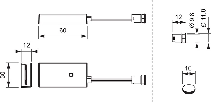 L & S Mini IR-Sensorschalter switch ( 3000550114 ) 24 V 24 V Länge 60 mm
