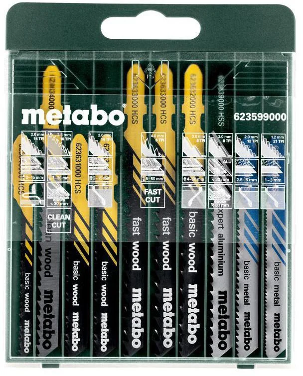 Metabo Stichsägeblattsortiment SP 10-teilig für Holz, Metall und Kunststoffe