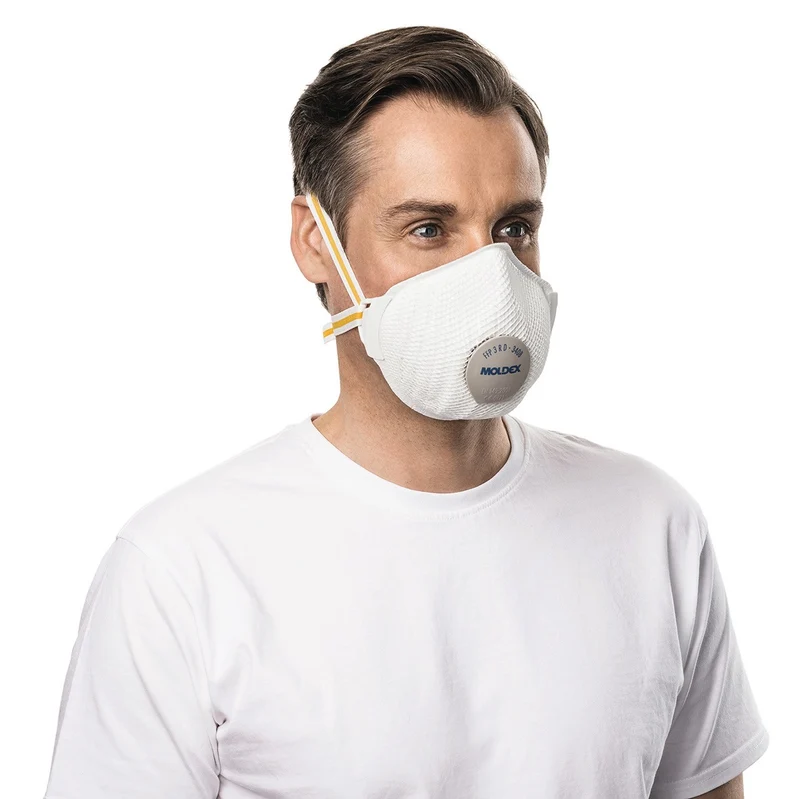 MOLDEX Atemschutzmaske Air Plus ProValve 340801 FFP3/V R D mit Ausatemventil – 5 Stück