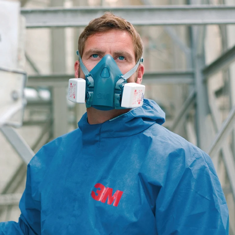 3M Atemschutzhalbmaske 7502 Serie 7500 EN 140 ohne Filter Gr. M – Silikon, Cool-Flow-Ventil