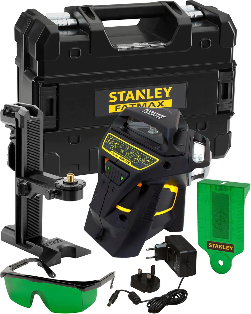 STANLEY Kreuzlinienlaser FatMax X3G – 3 x 360° Linien, ± 4° Selbstnivellierung, IP54