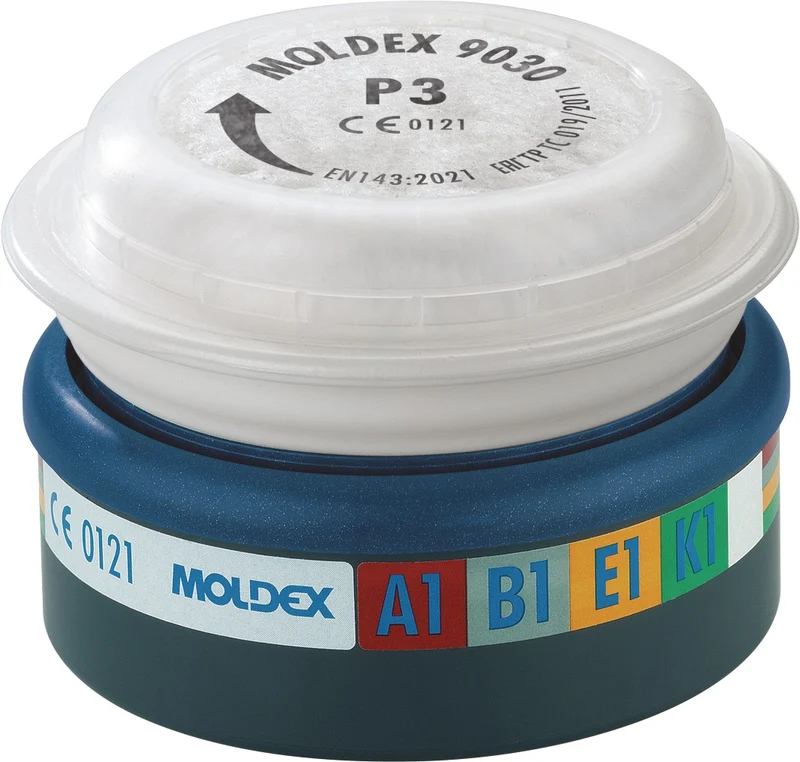 MOLDEX Kombinationsfilter A1B1E1K1P3 für Halbmaske 700201 & Vollmaske 900201 – 6 Stück