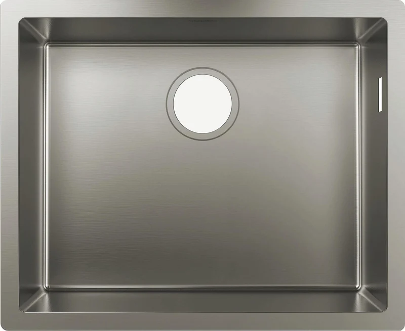 HANSGROHE Unterbauspüle S719-U500 Edelstahl 500 mm – 1 Becken, ohne Hahnloch, für 60 cm Unterschrank