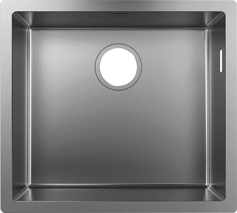 HANSGROHE Unterbauspüle S719-U500 Edelstahl 500 mm – 1 Becken, ohne Hahnloch, für 60 cm Unterschrank