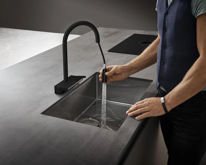 HANSGROHE Unterbauspüle S719-U660 Edelstahl 660 mm – Einzelbecken ohne Hahnloch