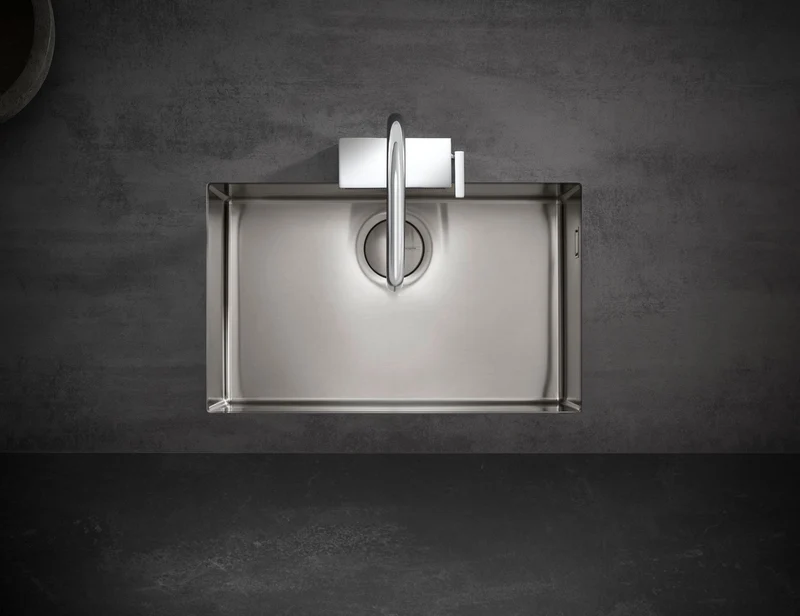 HANSGROHE Unterbauspüle S719-U660 Edelstahl 660 mm – Einzelbecken ohne Hahnloch