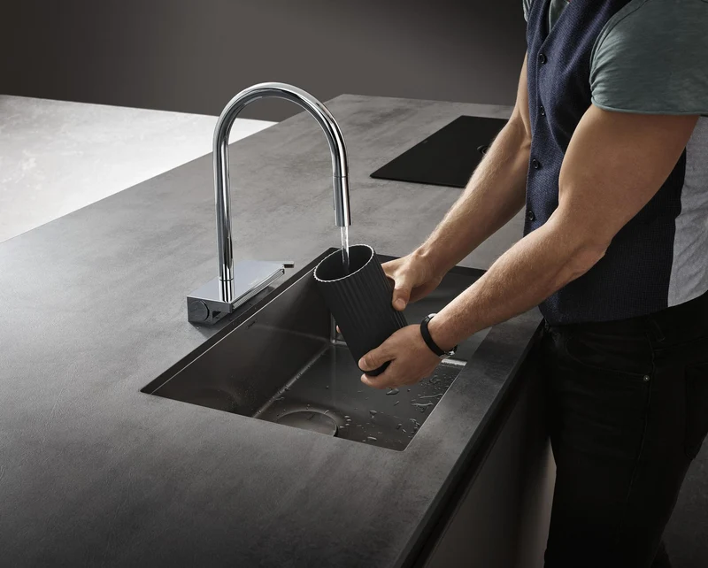 HANSGROHE Unterbauspüle S719-U660 Edelstahl 660 mm – Einzelbecken ohne Hahnloch