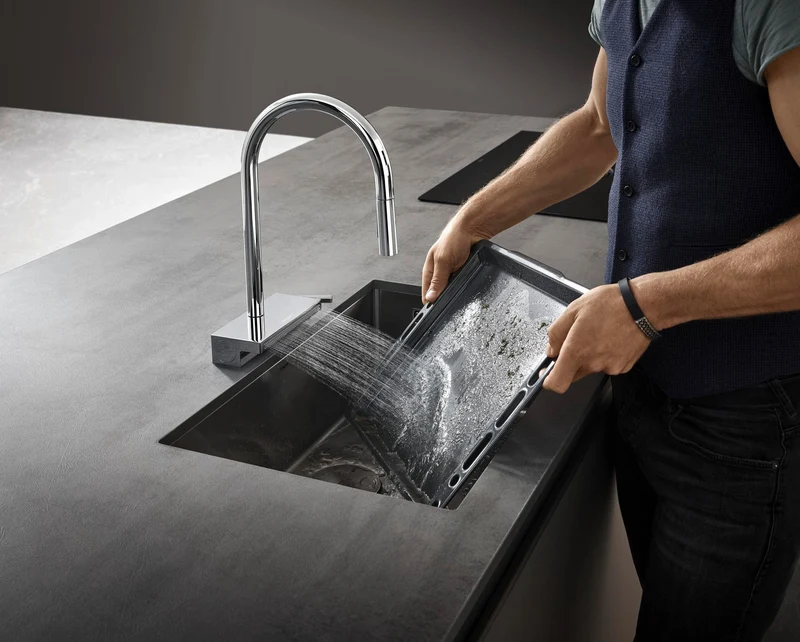 HANSGROHE Unterbauspüle S719-U660 Edelstahl 660 mm – Einzelbecken ohne Hahnloch