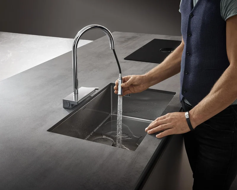 HANSGROHE Unterbauspüle S719-U660 Edelstahl 660 mm – Einzelbecken ohne Hahnloch