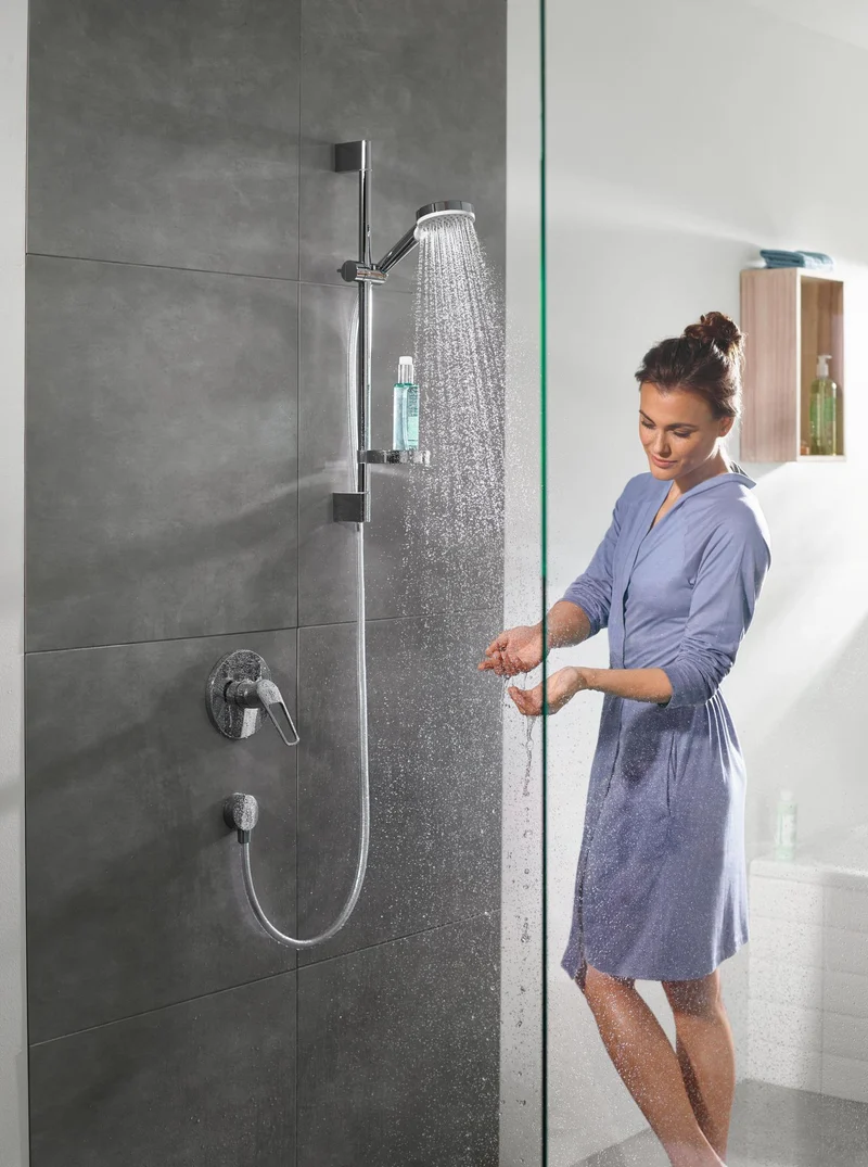 HANSGROHE Crometta Vario Brauseset weiß/chrom mit Unica´Croma Brausestange 650 mm