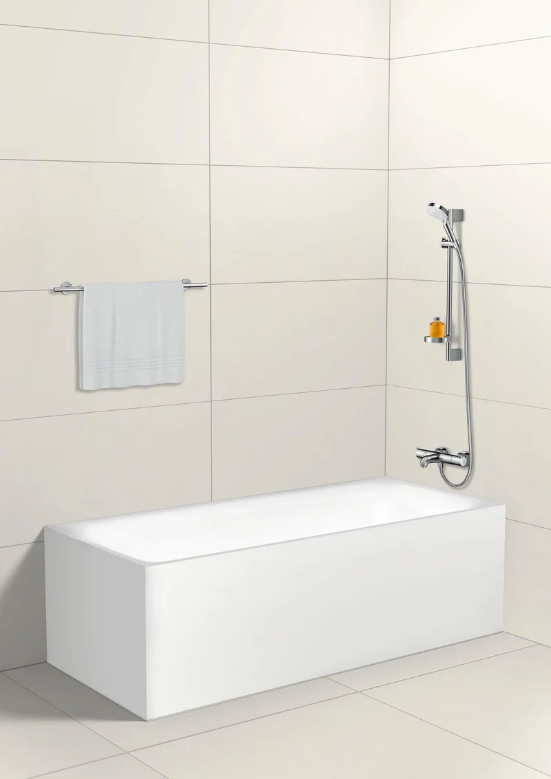 HANSGROHE Crometta Vario Brauseset weiß/chrom mit Unica´Croma Brausestange 650 mm