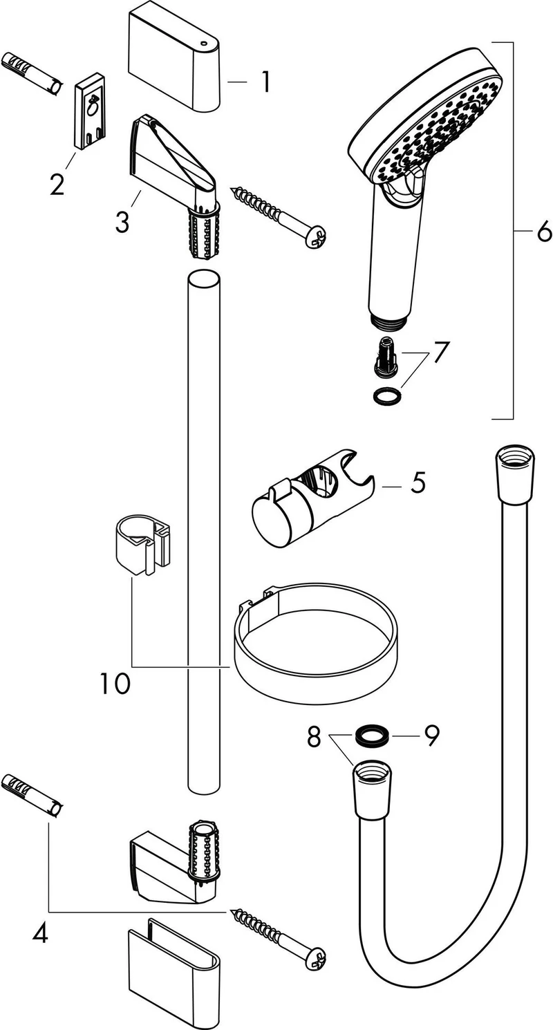 HANSGROHE Crometta Vario Brauseset weiß/chrom mit Unica´Croma Brausestange 650 mm
