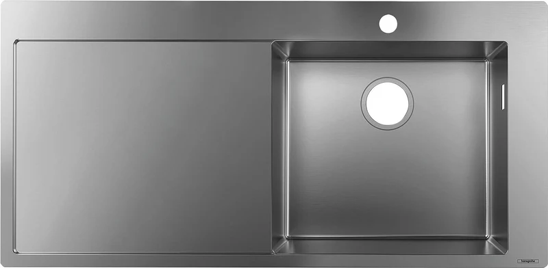 HANSGROHE S71 Einbauspüle 450 mit Abtropffläche, Edelstahl, Becken rechts
