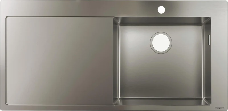 HANSGROHE S71 Einbauspüle 450 mit Abtropffläche, Edelstahl, Becken rechts