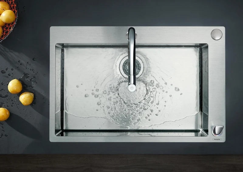HANSGROHE Einbauspüle S71 660 Edelstahl – 1 Becken, 740 x 480 mm Ausschnitt