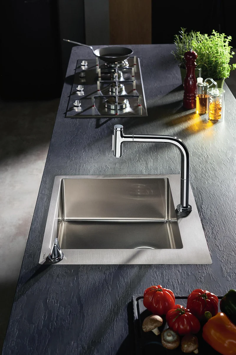 HANSGROHE Einbauspüle S71 660 Edelstahl – 1 Becken, 740 x 480 mm Ausschnitt
