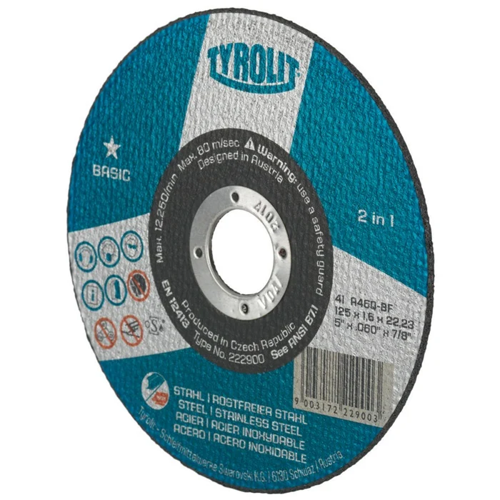 Tyrolit Trennscheibe BASIC ( 8000757599 ) D125x1mm gerade Bohrung 22,23 mm 25 Stück