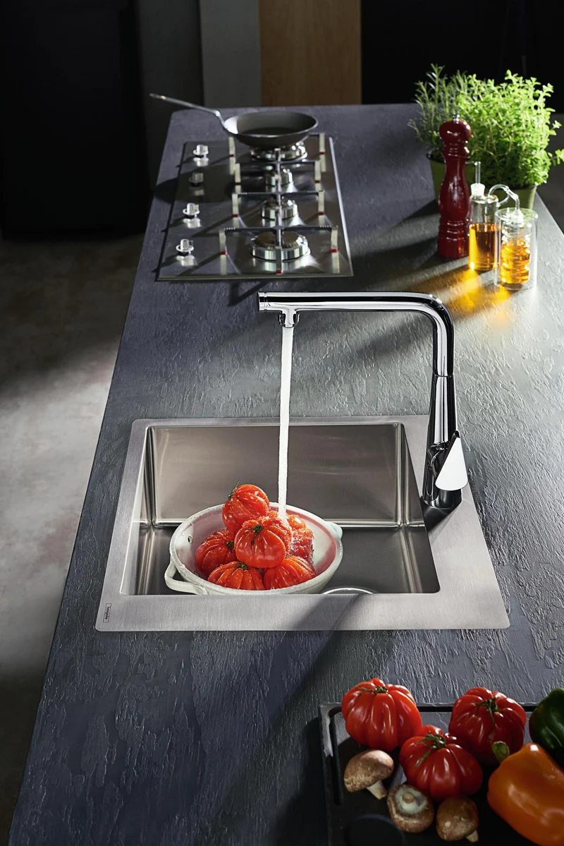 HANSGROHE Einbauspüle S711-F450 Edelstahl – 1 Becken, 450 mm, flächenbündig