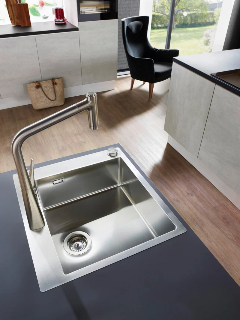 HANSGROHE Einbauspüle S711-F450 Edelstahl – 1 Becken, 450 mm, flächenbündig