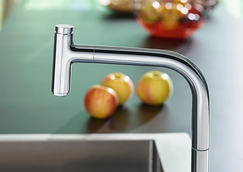 HANSGROHE Einbauspüle S71 450 Edelstahl – Flächenbündiger Einbau, 1 Becken, 60 cm Unterschrank