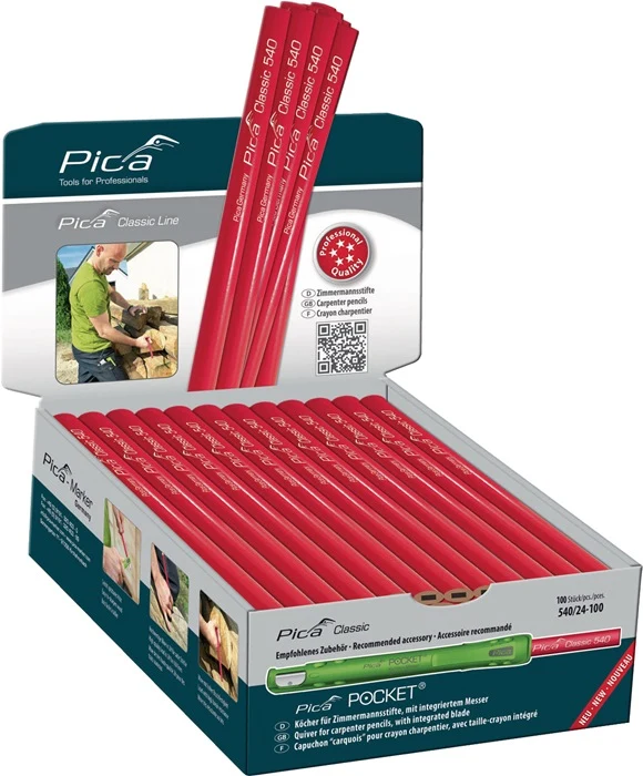 Pica Zimmermannsbleistift Pica Classic 540 ( 4000871346 ) Länge 30 cm ungespitzt 100 Stück