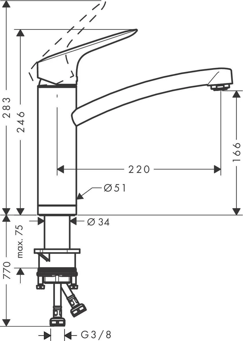 HANSGROHE HG EH-Küchenmischer 160 LOGIS DN15 chrom Vorfenstermontage