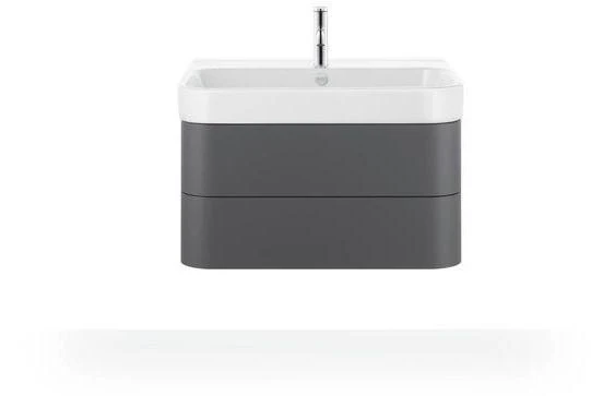 DURAVIT Möbelwaschtisch Happy D.2 800 mm mit WonderGliss, Überlauf & 1 Hahnloch – Weiß