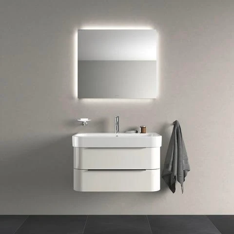 DURAVIT Möbelwaschtisch Happy D.2 800 mm mit WonderGliss, Überlauf & 1 Hahnloch – Weiß