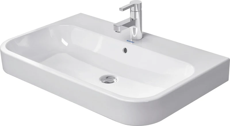 DURAVIT Möbelwaschtisch Happy D.2 800 mm mit WonderGliss, Überlauf & 1 Hahnloch – Weiß