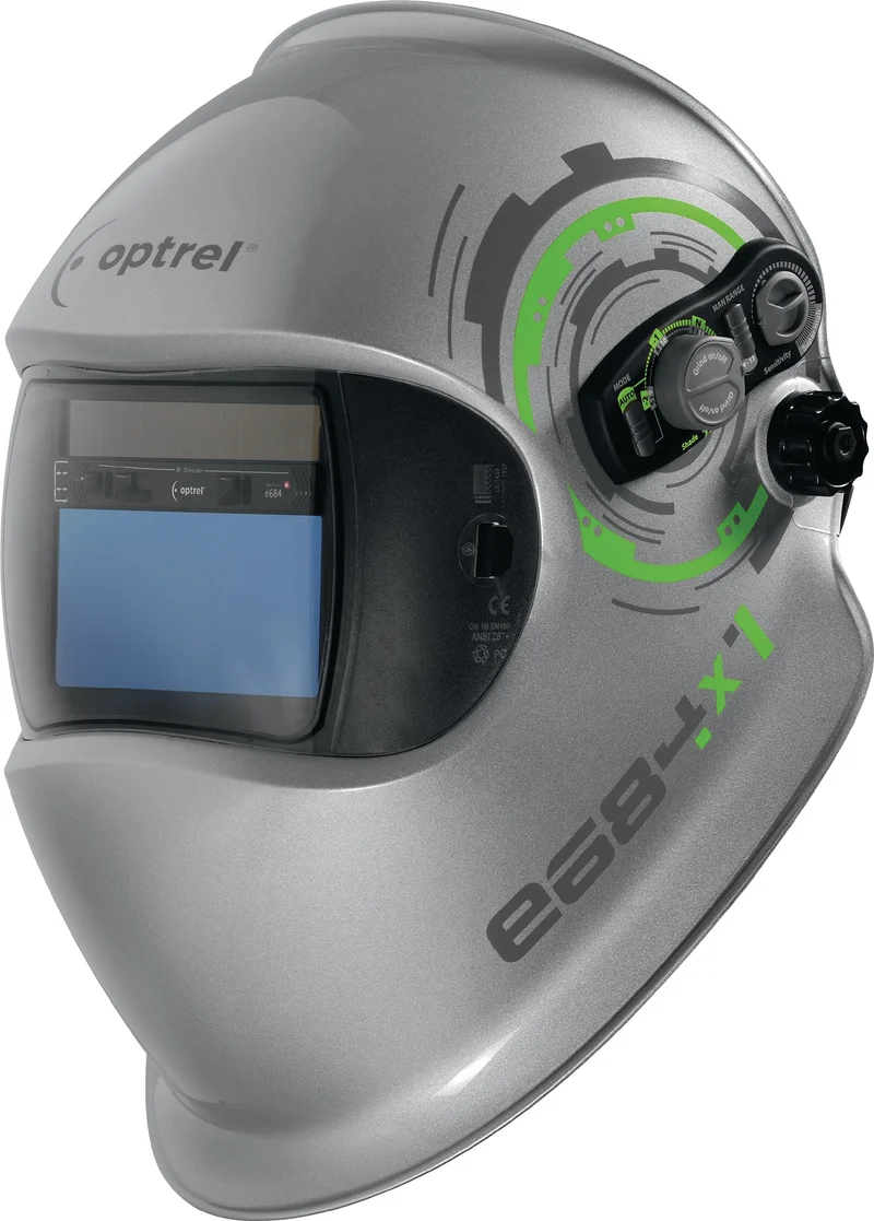 Optrel e684 Schweißerschutzhelm silber 90x110 mm DIN 5-13 – Stufenloser Schutz