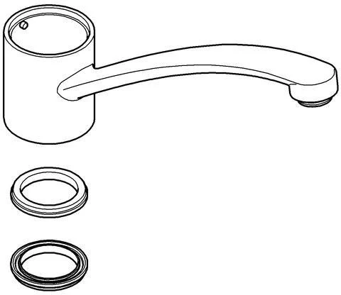 GROHE Auslauf 13205 Chrom – Drehbarer Messing-Auslauf mit verchromter Oberfläche
