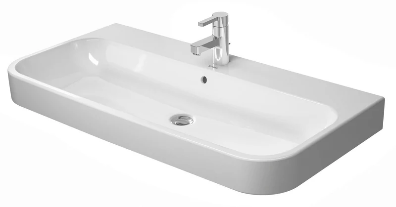DURAVIT Möbelwaschtisch Happy D.2 1000 mm mit Überlauf, 1 Hahnloch, WonderGliss, weiß