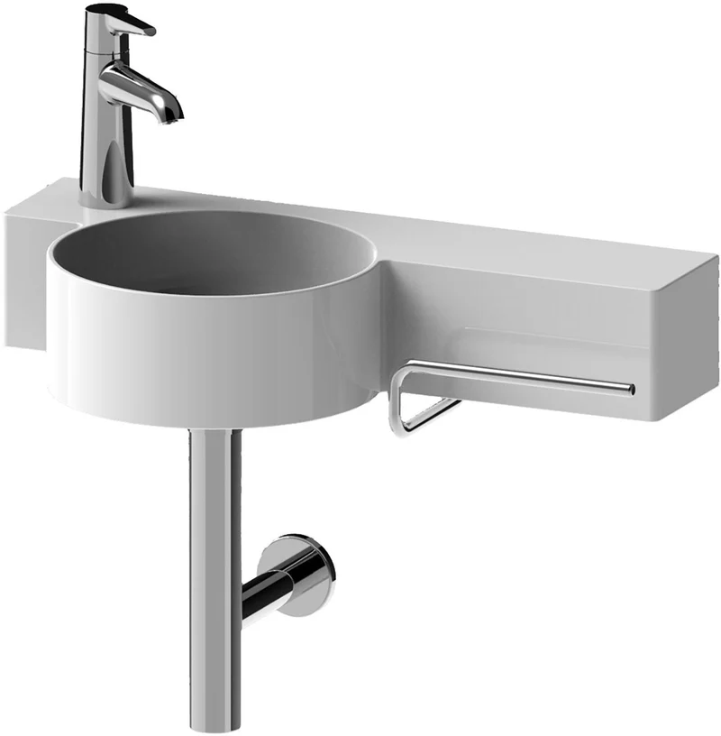 LAUFEN Handtuchhalter VAL Chrom 175 mm für Handwaschbecken H815283 – Designer-Accessoire von Konstantin Grcic