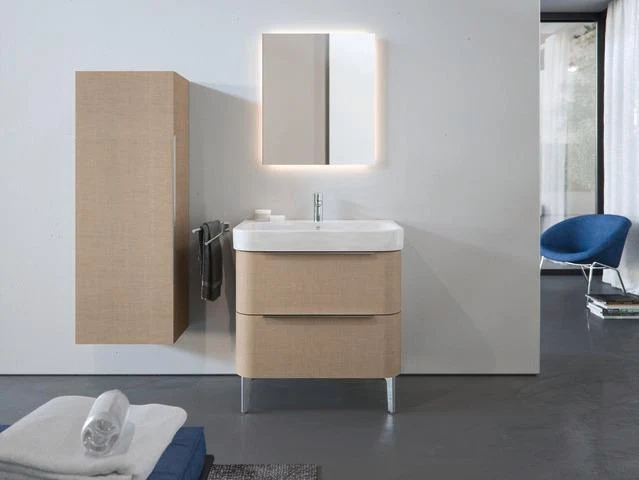 Duravit Möbelwaschtisch Happy D.2 650 mm mit Überlauf, Hahnlochbank und WonderGliss in Weiß
