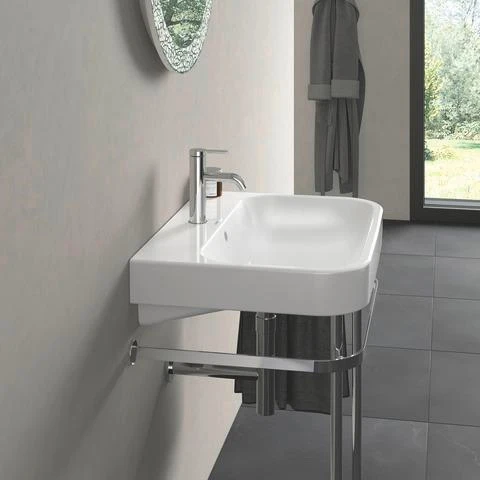 Duravit Möbelwaschtisch Happy D.2 650 mm mit Überlauf, Hahnlochbank und WonderGliss in Weiß